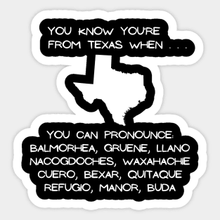 Texas City Names (Dark Colors) Sticker